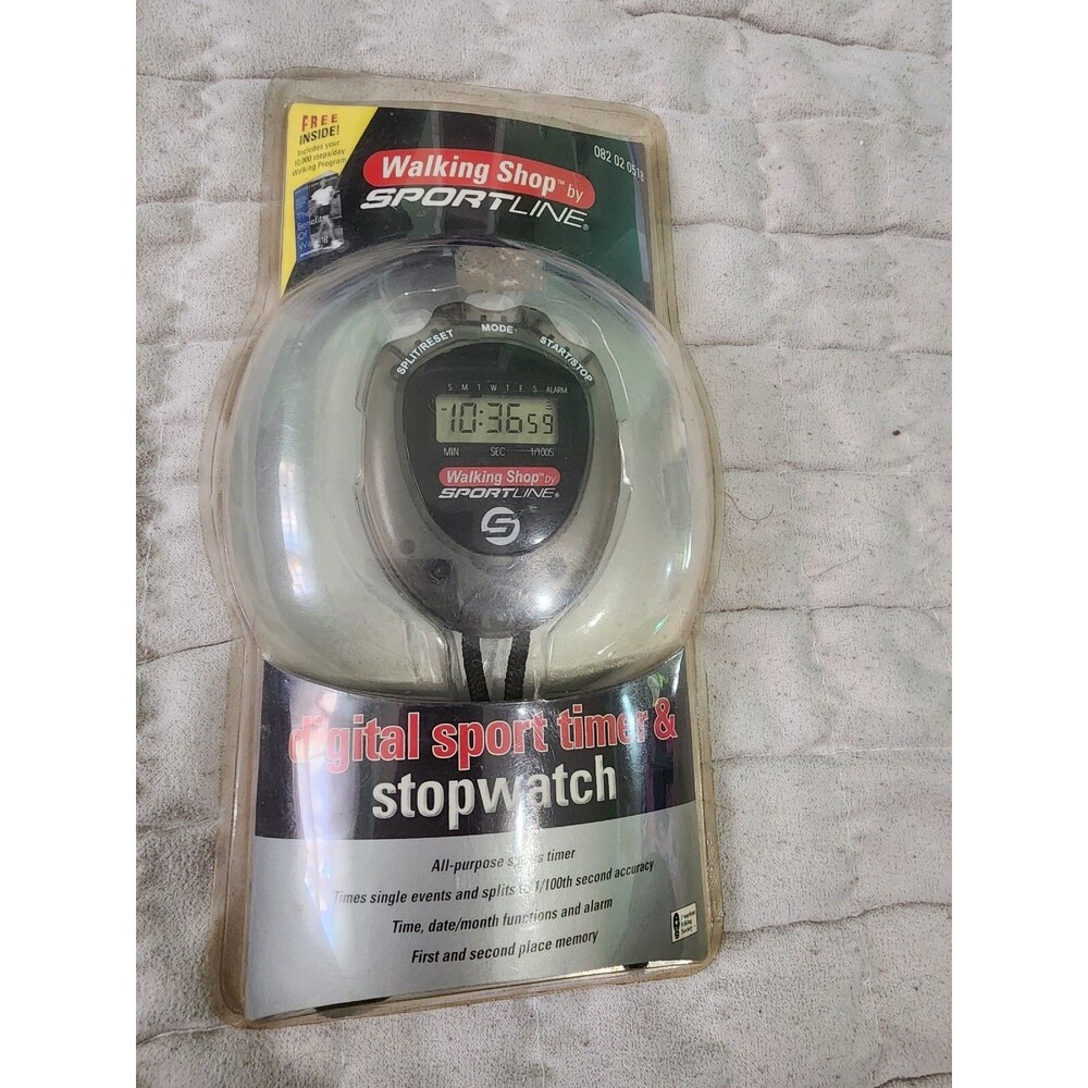 Sportline Walking Shop Digital Sport Timer & Stopwatch 082020518 Gray New Sealed